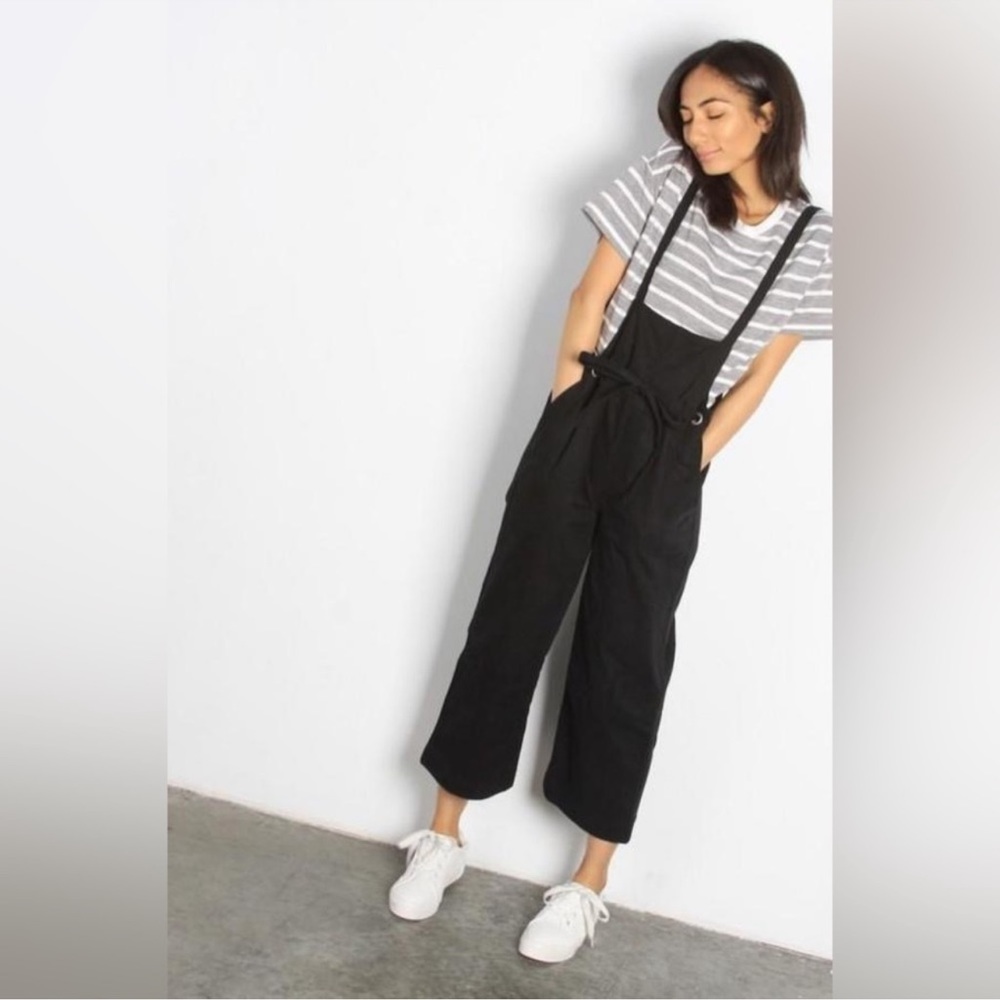 Mod Ref Lockhart Wide Leg Black Denim Overall Size Medium